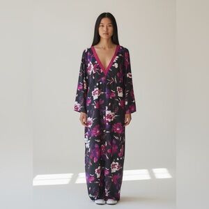 OSCAR DE LA RENTA ladies maxi satin nightgown V-neck zip front 2X